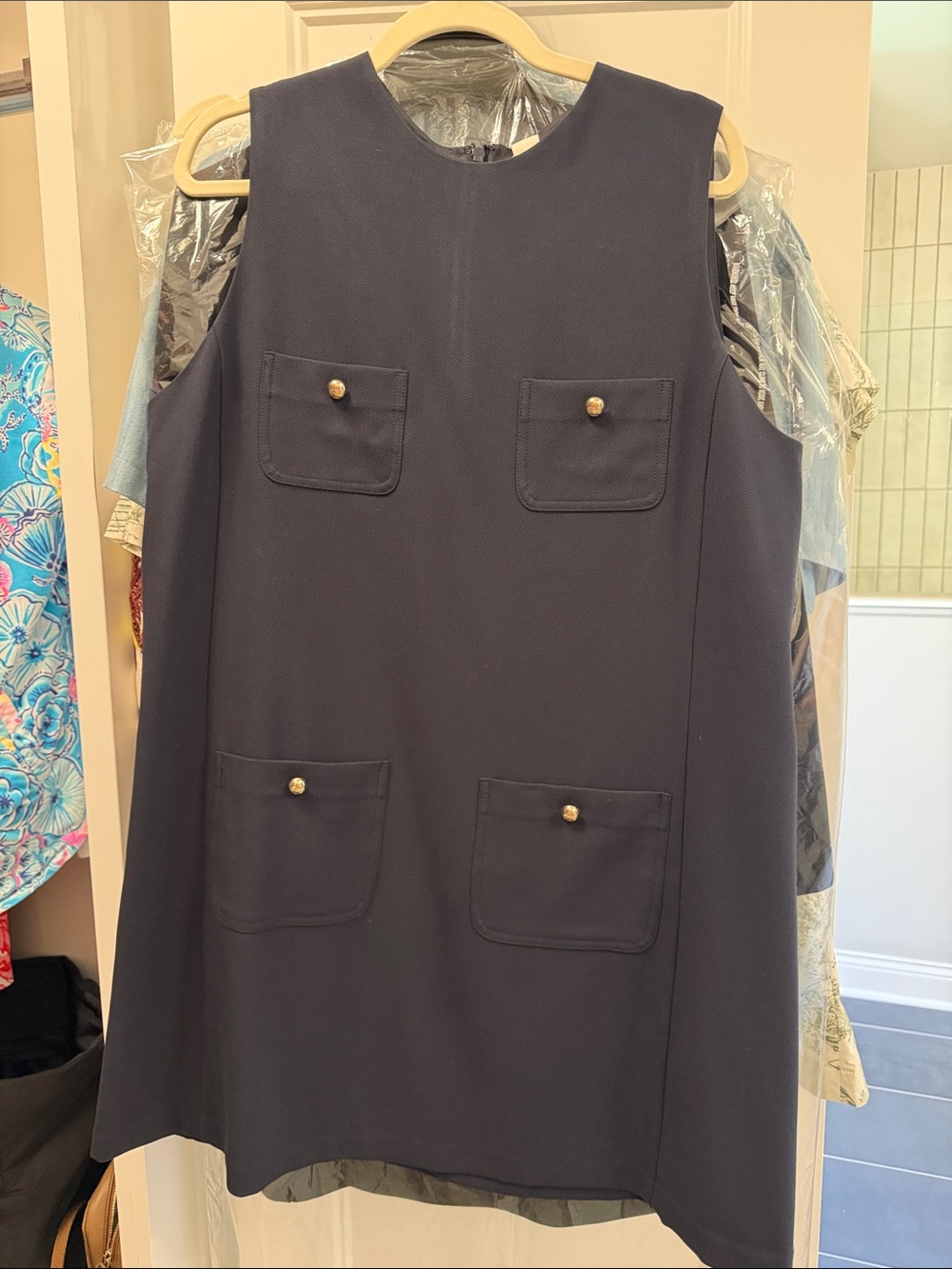 Navy women’s shift dress